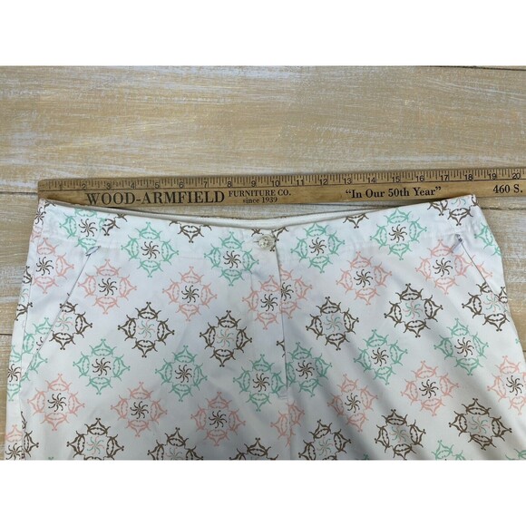 Bolle Golf Capri Pants Women’s Size 14 Cropped Athletic White Pink Green Pockets - Picture 6 of 10